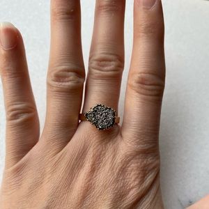 Kendra Scott Gold Ring with Silver Druzy